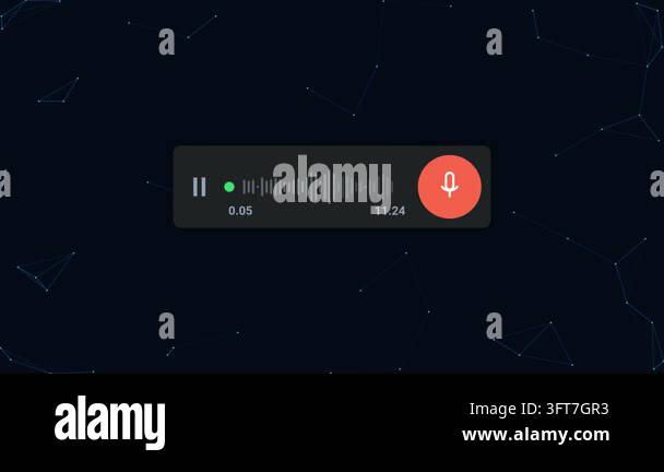 A modern sleek digital voice recording interface featuring a live ...