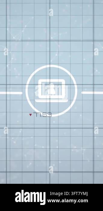 Vertical video: Label popping nudging laptop icon center, lines ...