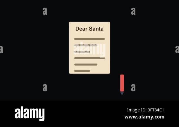 A handwritten letter to Santa Claus is penned with a wish list, a ...