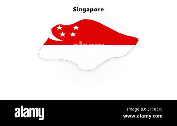 Soft Drop Raised Singapore-shaped badge featuring red upper panel with white ...