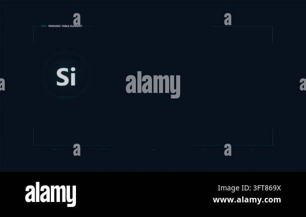 Animated infographic of silicon - si - appearing on a futuristic ...