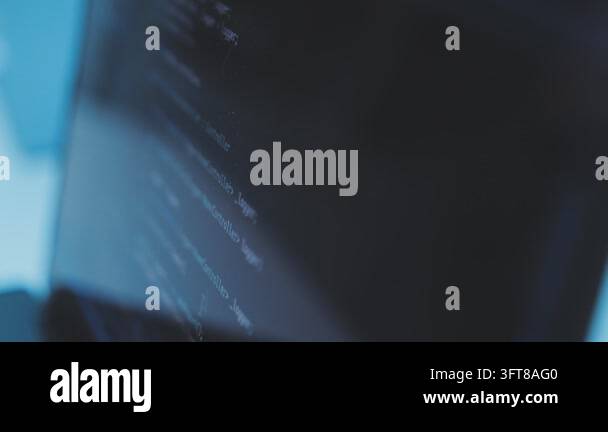 blurred background of blue and black colors of a computer Stock Video ...