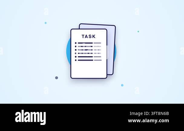 Business task checklist animation with green 3D checkmark icon for ...