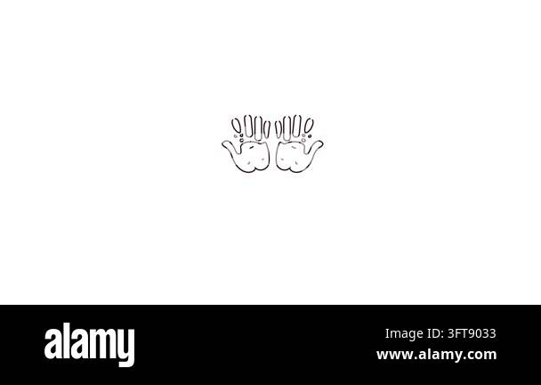 Creative Hand Crafting Gesture Line Icon Animation Stock Video Footage ...