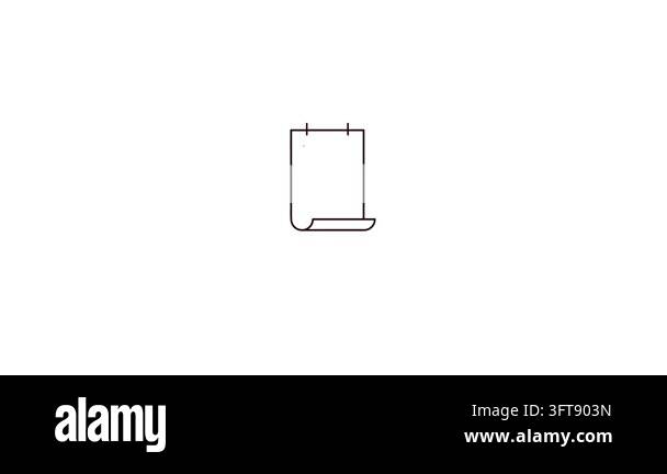 Creative Project Planning Notepad and Pencil Line Icon Animation Stock ...