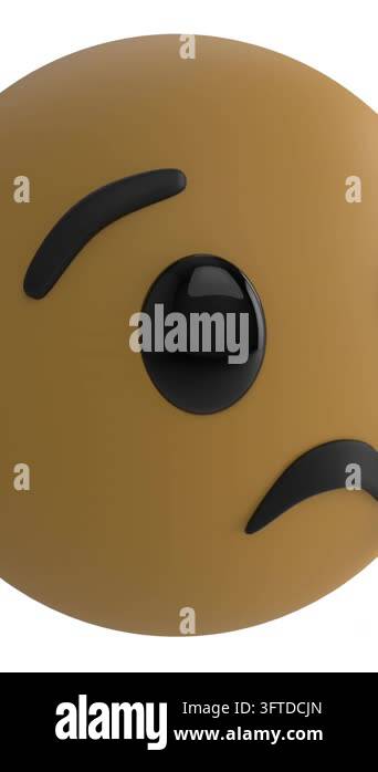 Animation of a sad emoji icon on a white background 4k Stock Video ...