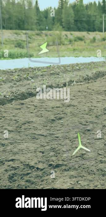 Vertical video: Mobile app starting AR, soil showing CO2, plug ...