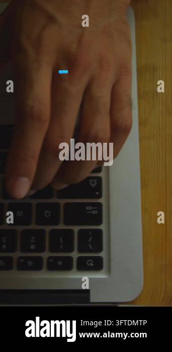 Animation of numbers and icons in message boxes, cropped hands of man ...