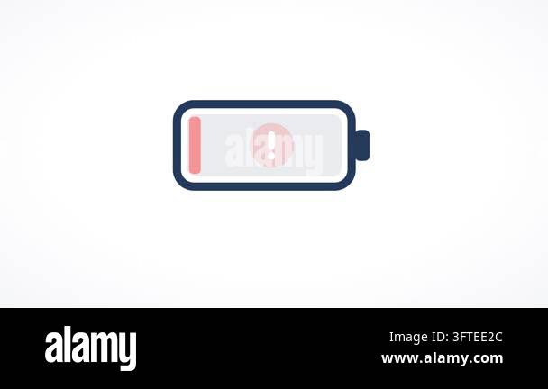 Flat battery icon on empty: the red outline, last sliver of charge and ...