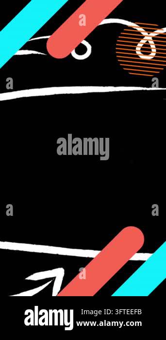 Animation of speech bubble with copy space, pulsating shapes and icons ...