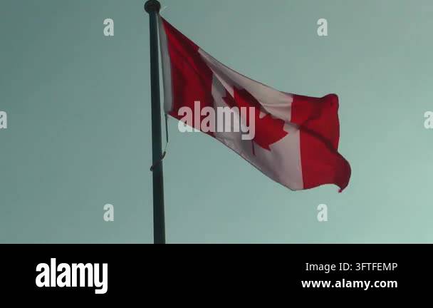 A Canadian flag is flying Stock Video Footage - Alamy