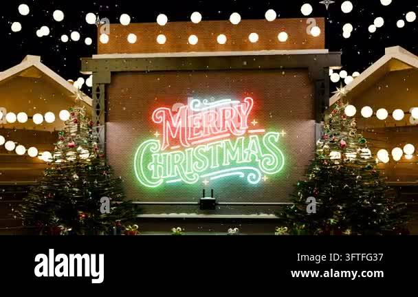 Lumenus Sign An overhead composition highlights the luminous Christmas neon sign ...