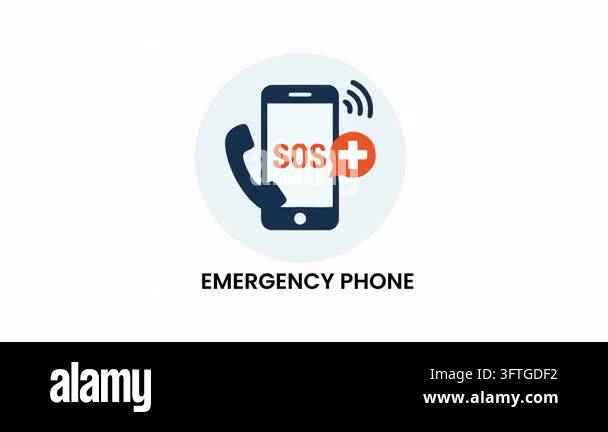 mobile emergency phone emergency logo vector icon Stock Video Footage ...