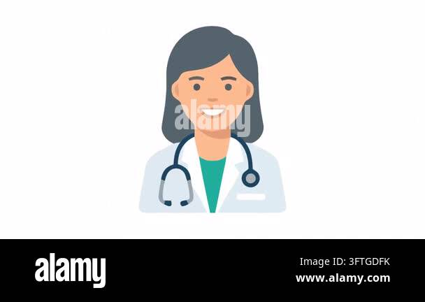 female doctor icon. flat illustration of woman doctor vector icon ...