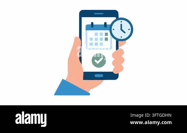 hand holding smartphone with check mark vector icon Stock Video Footage ...