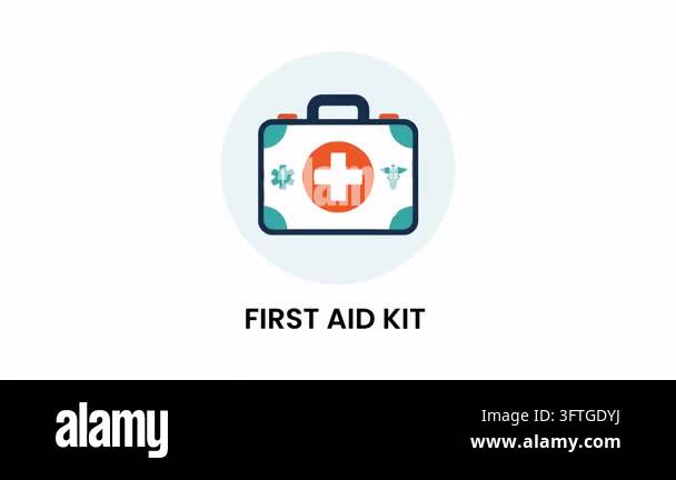 first aid kit icon. flat design vector illustration isolated on white ...