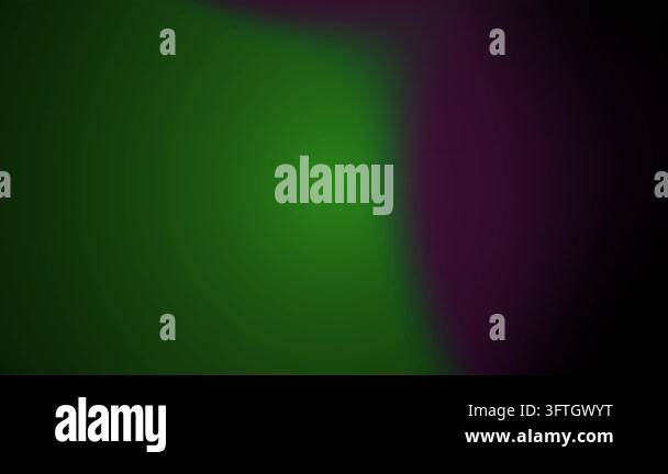 Abstract green and purple gradient light bands drift and fade across a ...