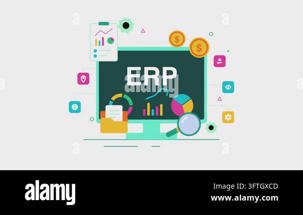 Recource Plan Abstract illustration of enterprise resource planning business software ...