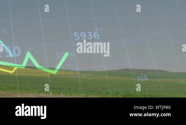 Data overlay appearing on plain, feed driving green line peaking ...