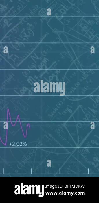 Animation of lines and statistics recording over mathematical equations ...
