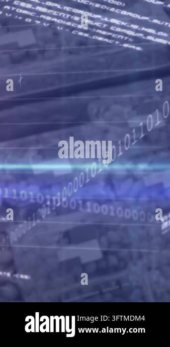 Animation of statistics and data processing over computer server ...