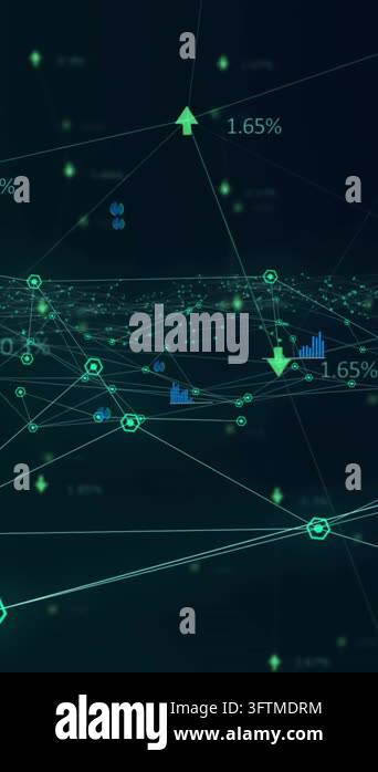 Animation of statistics recording over network of connections. global ...