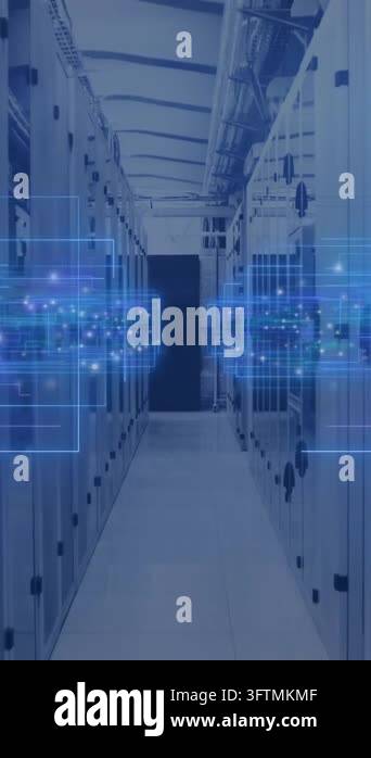 Animation of digital data processing, circuit board and computer ...