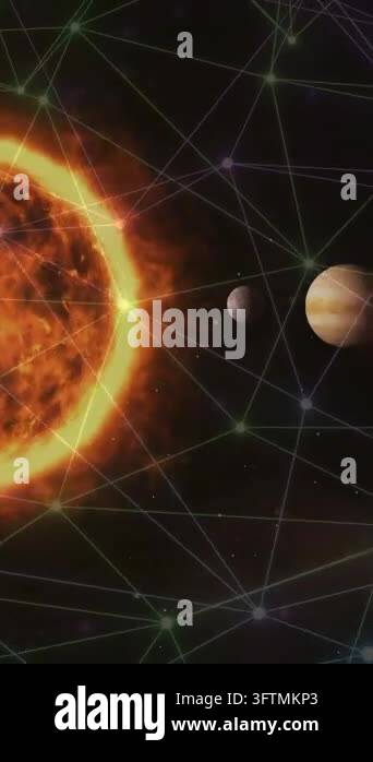 Animation of network of connections over solar system. Global ...