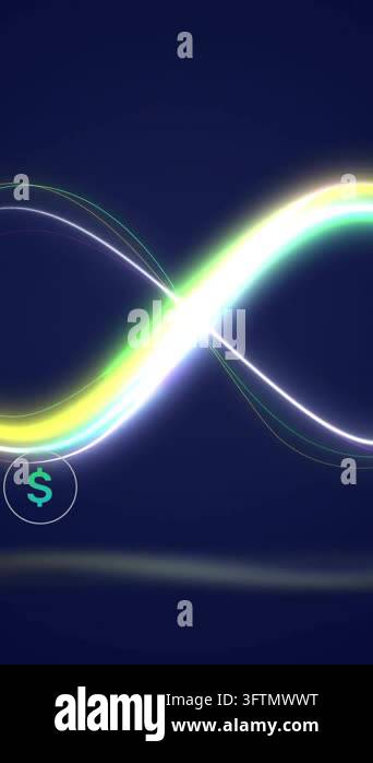 Infinity loop with renewable energy icons and sustainability animation ...