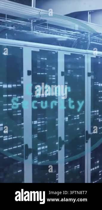 Animation of cyber security data processing over computer servers ...