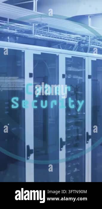 Animation of cyber security data processing over computer servers ...
