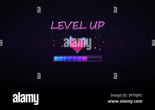 pixel neon icon with text Stock Video Footage - Alamy