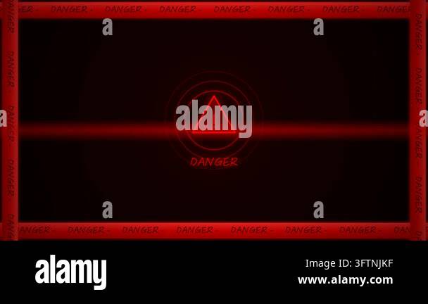 abstract red glowing triangle shape with glowing arrow sign. futuristic ...