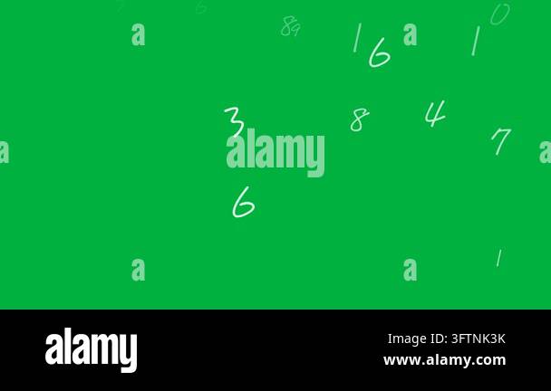 numbers and numbers on green background. education and school concept ...