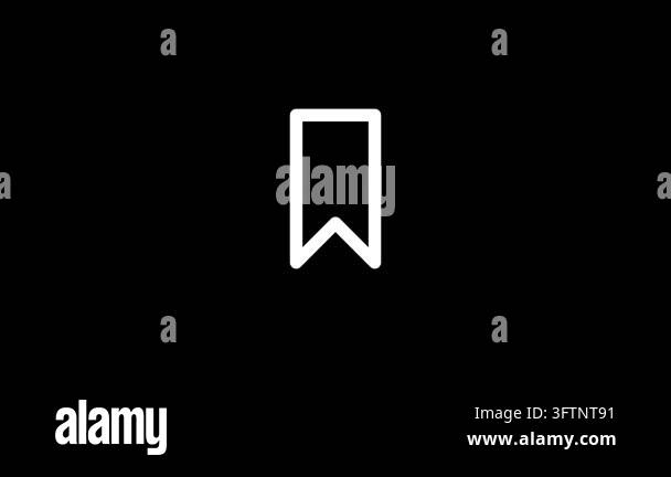 White Bookmark Icon Drawing in a Loop Stock Video Footage - Alamy