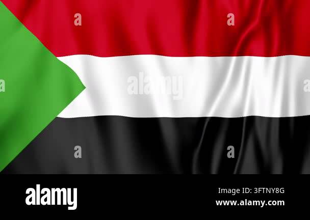 Sudan's red, white, and black stripes move gently beside the green ...