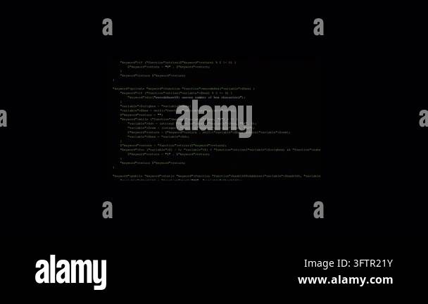 Abstract code snippets displayed on a dark, digital background with ...