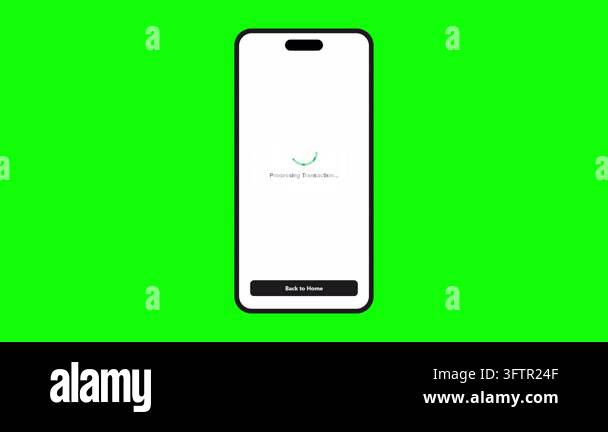 Smartphone screen displaying a loading spinner and a Back to Home ...