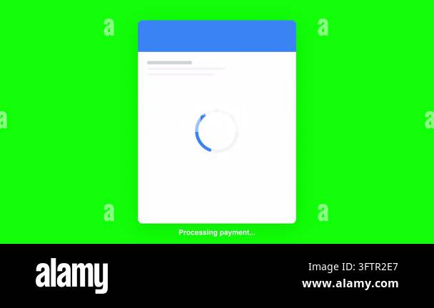 Loading spinner on a digital interface screen, indicating payment ...