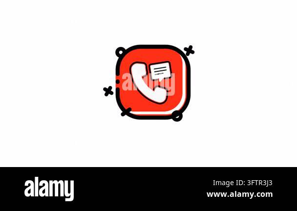 Stylized red phone icon with a notification bubble, representing ...