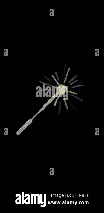 Chalk drawing style animation of a burning sparkler throwing out bright ...