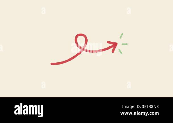 Watercolor style hand drawn callout animation: a hand drawn curly arrow ...