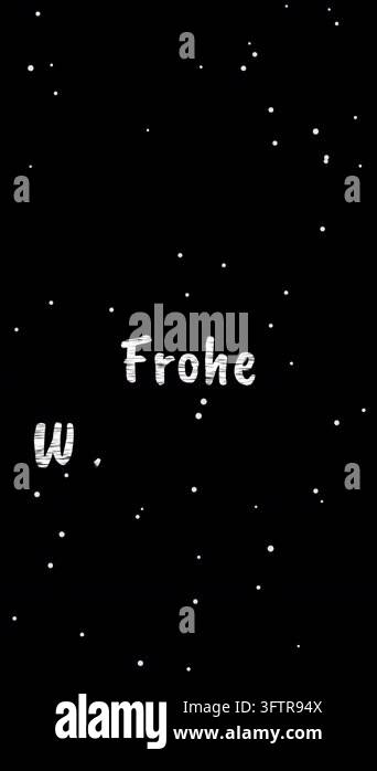 Frohe Weihnachten brush handwritten text animation with a christmas ...