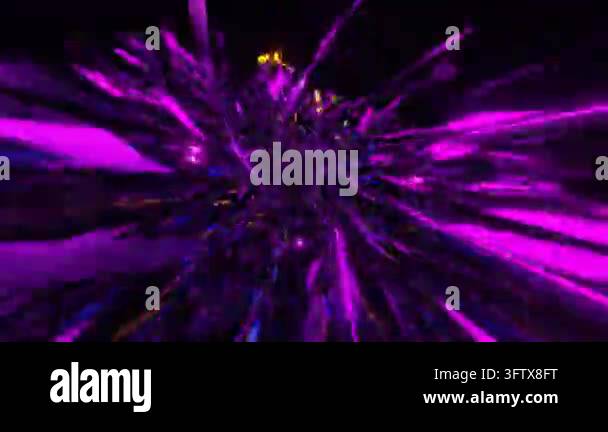 Vibrant neon light beams forming a complex symmetrical kaleidoscope ...