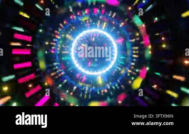 Abstract kaleidoscope motion background with geometric symmetry and ...
