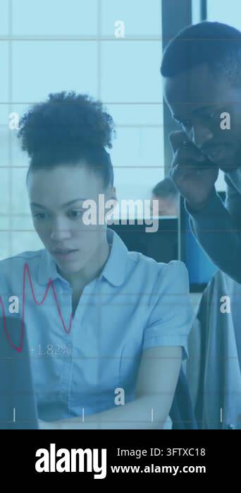 Animation of statistical data processing over diverse man and woman ...