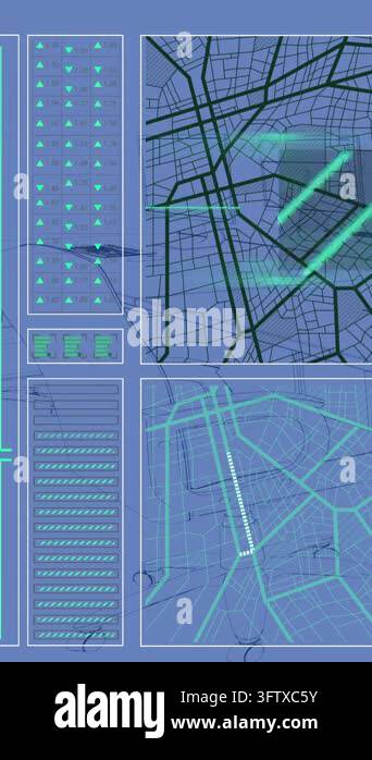 Vertical video: Monitors lighting, HUD animating beams sweeping and ...