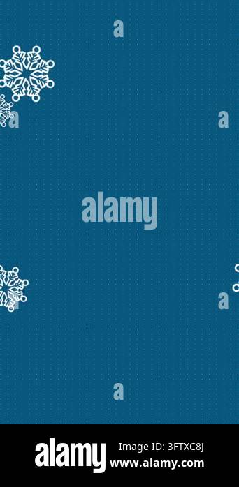 Digital animation of snowflakes icons falling against copy space on ...