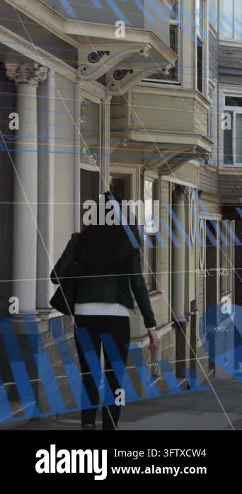 Animation of science data processing over street. Global science ...