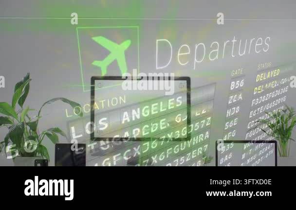 Green plane icon appearing, departures overlay updating and marking ...